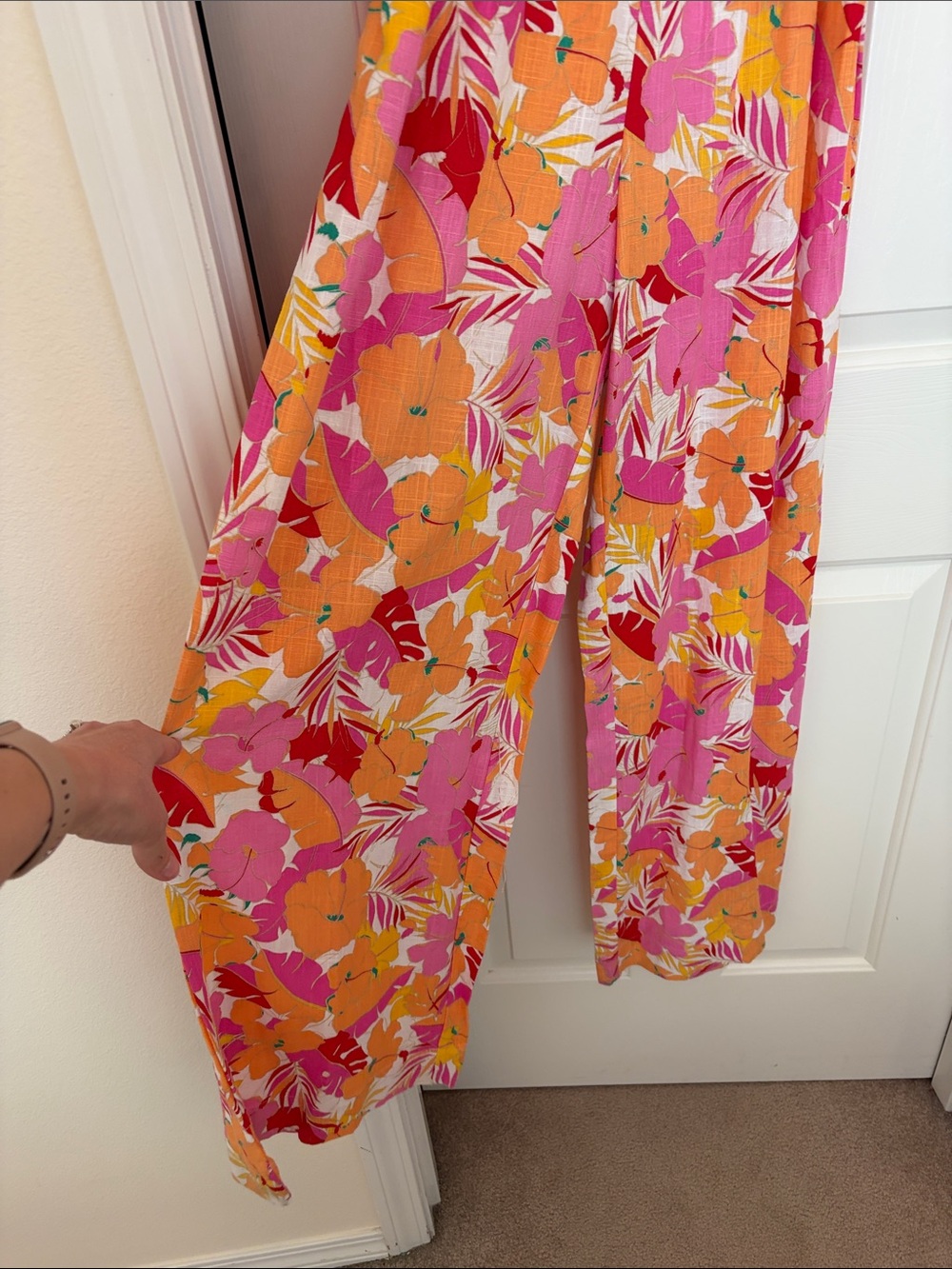 Copper Key Pink & Orange Floral Maxi Jumpsuit - Picture 2 of 7